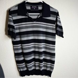 Men's Stripe Polo, 100% Cotton